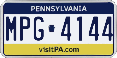 PA license plate MPG4144