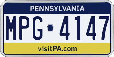 PA license plate MPG4147