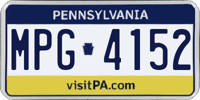 PA license plate MPG4152