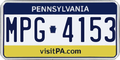 PA license plate MPG4153