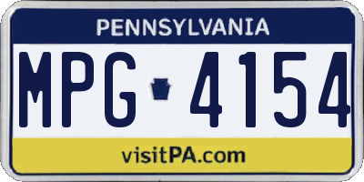 PA license plate MPG4154