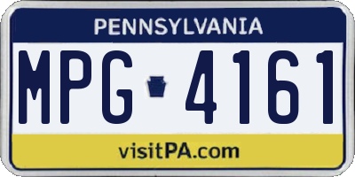PA license plate MPG4161