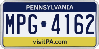 PA license plate MPG4162