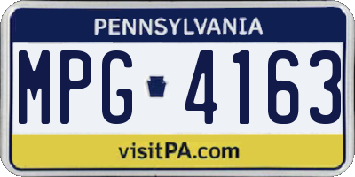 PA license plate MPG4163