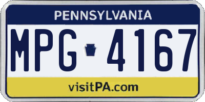 PA license plate MPG4167