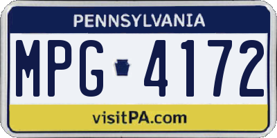PA license plate MPG4172