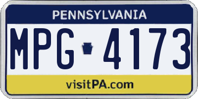 PA license plate MPG4173