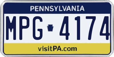 PA license plate MPG4174