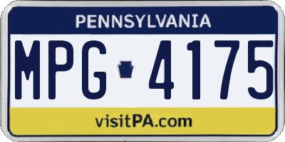 PA license plate MPG4175