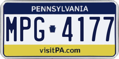 PA license plate MPG4177