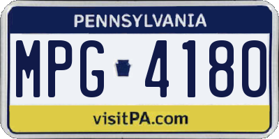 PA license plate MPG4180