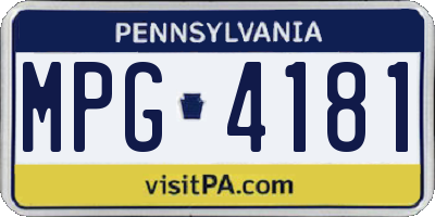 PA license plate MPG4181
