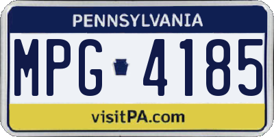 PA license plate MPG4185