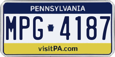 PA license plate MPG4187