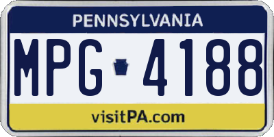 PA license plate MPG4188