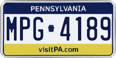 PA license plate MPG4189