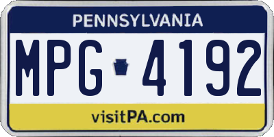 PA license plate MPG4192