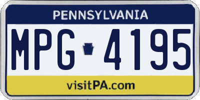 PA license plate MPG4195