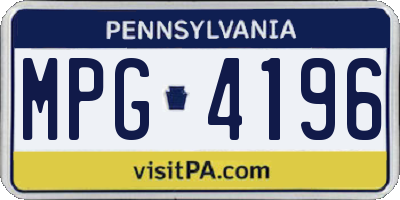 PA license plate MPG4196