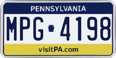 PA license plate MPG4198
