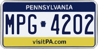 PA license plate MPG4202