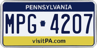 PA license plate MPG4207