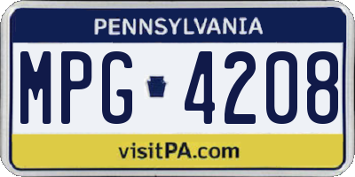 PA license plate MPG4208