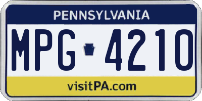 PA license plate MPG4210