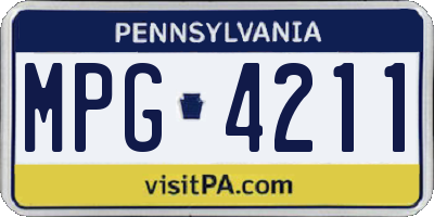 PA license plate MPG4211
