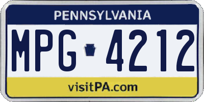 PA license plate MPG4212