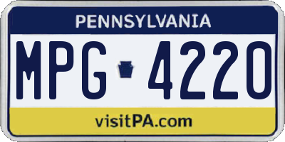 PA license plate MPG4220