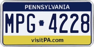 PA license plate MPG4228