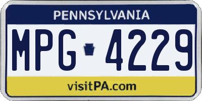 PA license plate MPG4229
