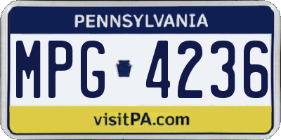PA license plate MPG4236