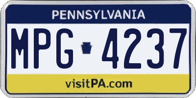 PA license plate MPG4237