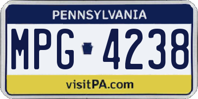 PA license plate MPG4238