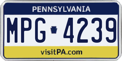 PA license plate MPG4239
