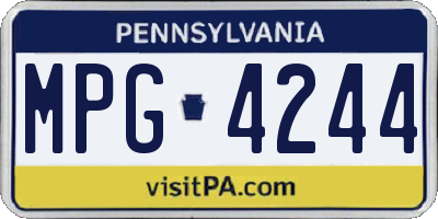 PA license plate MPG4244