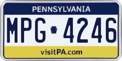 PA license plate MPG4246