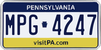 PA license plate MPG4247