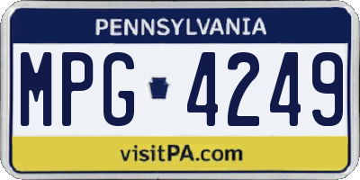 PA license plate MPG4249