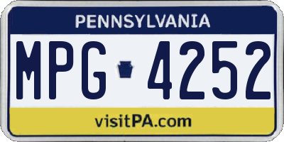 PA license plate MPG4252