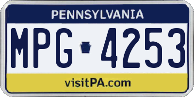 PA license plate MPG4253
