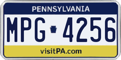 PA license plate MPG4256