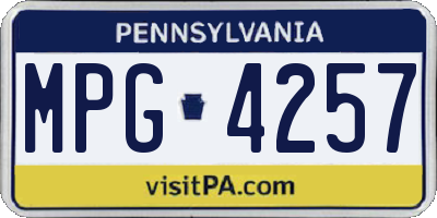 PA license plate MPG4257