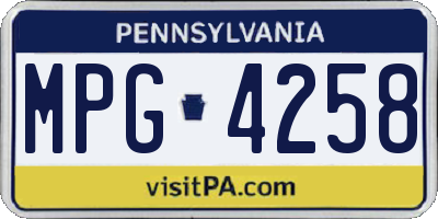 PA license plate MPG4258