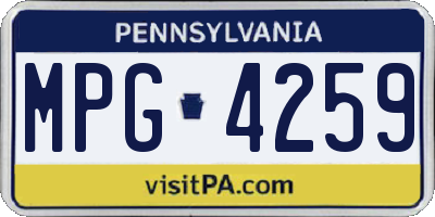 PA license plate MPG4259