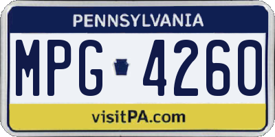 PA license plate MPG4260