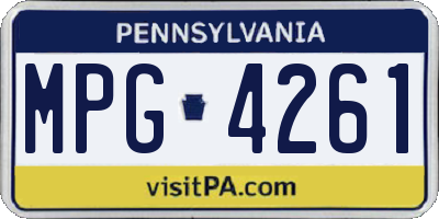 PA license plate MPG4261