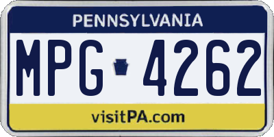 PA license plate MPG4262